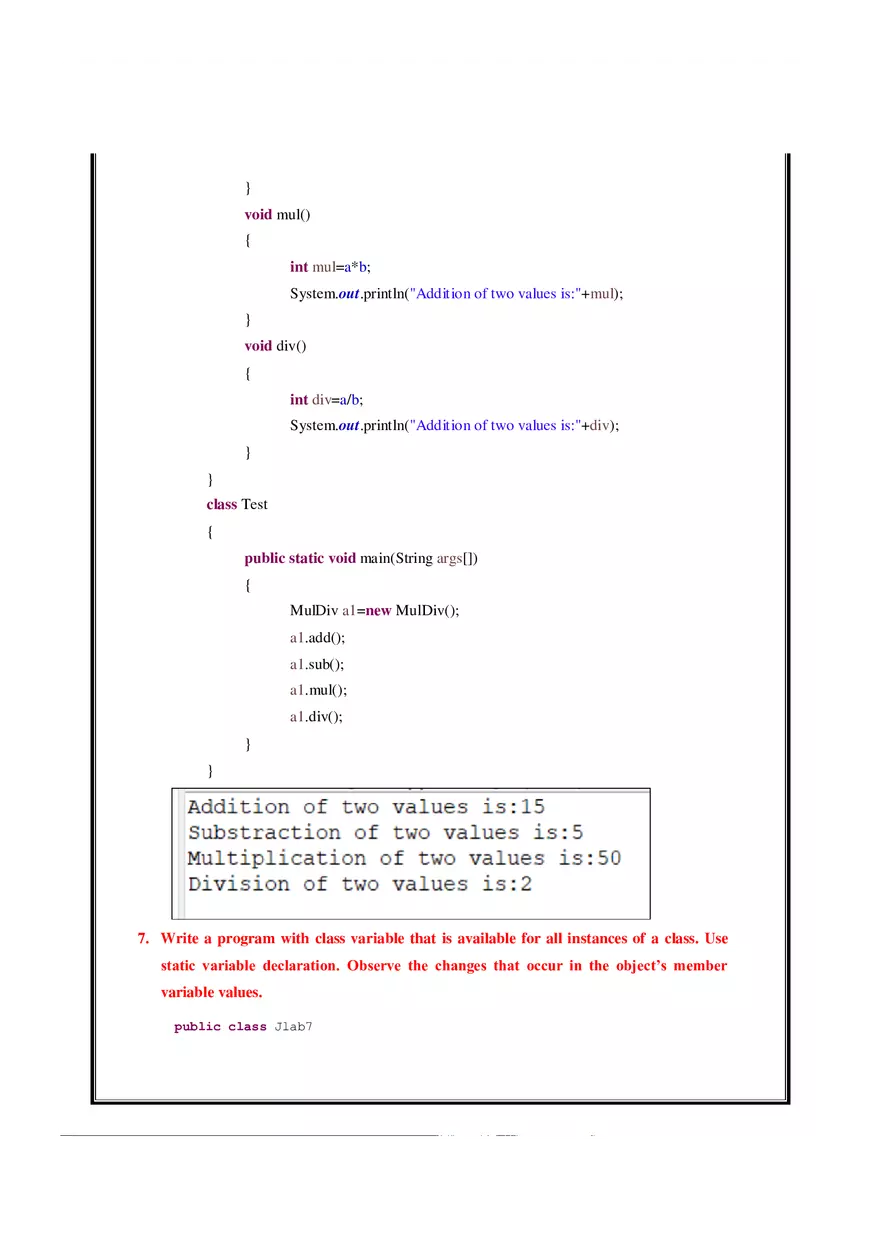 Java manual - Java Practicals Part 1 - Page 10