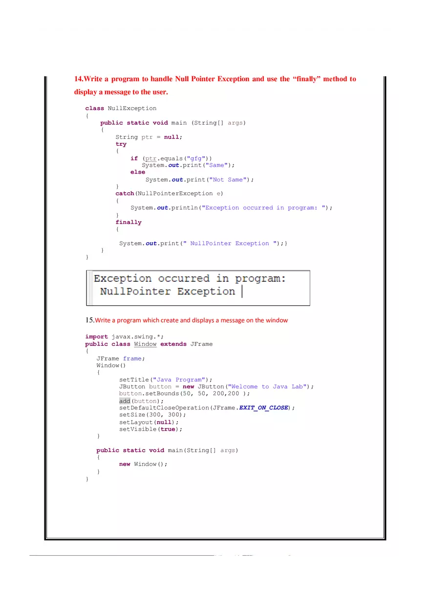 Java manual - Java Practicals Part 2 - Page 1