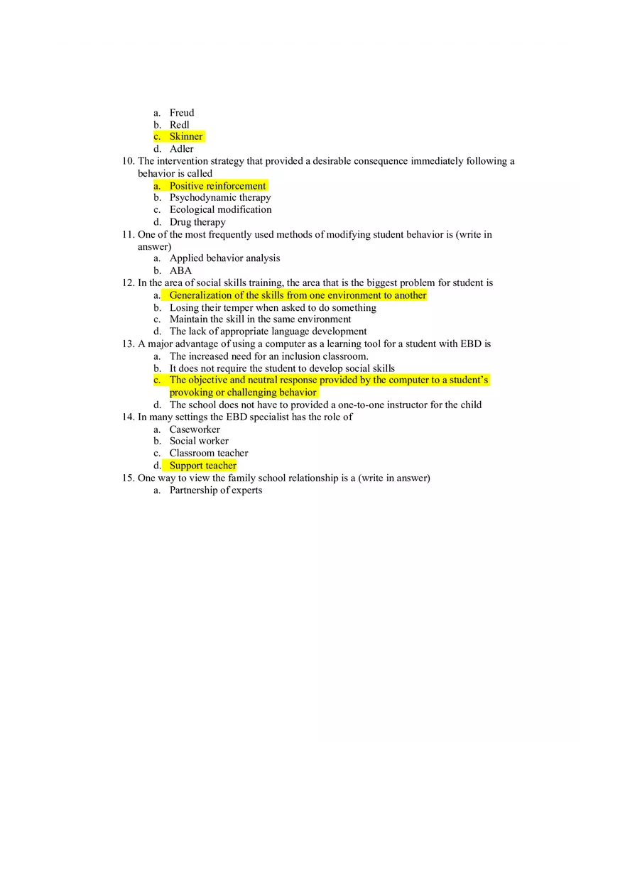 Practice Quiz From Educating Exceptional Children - Page 2