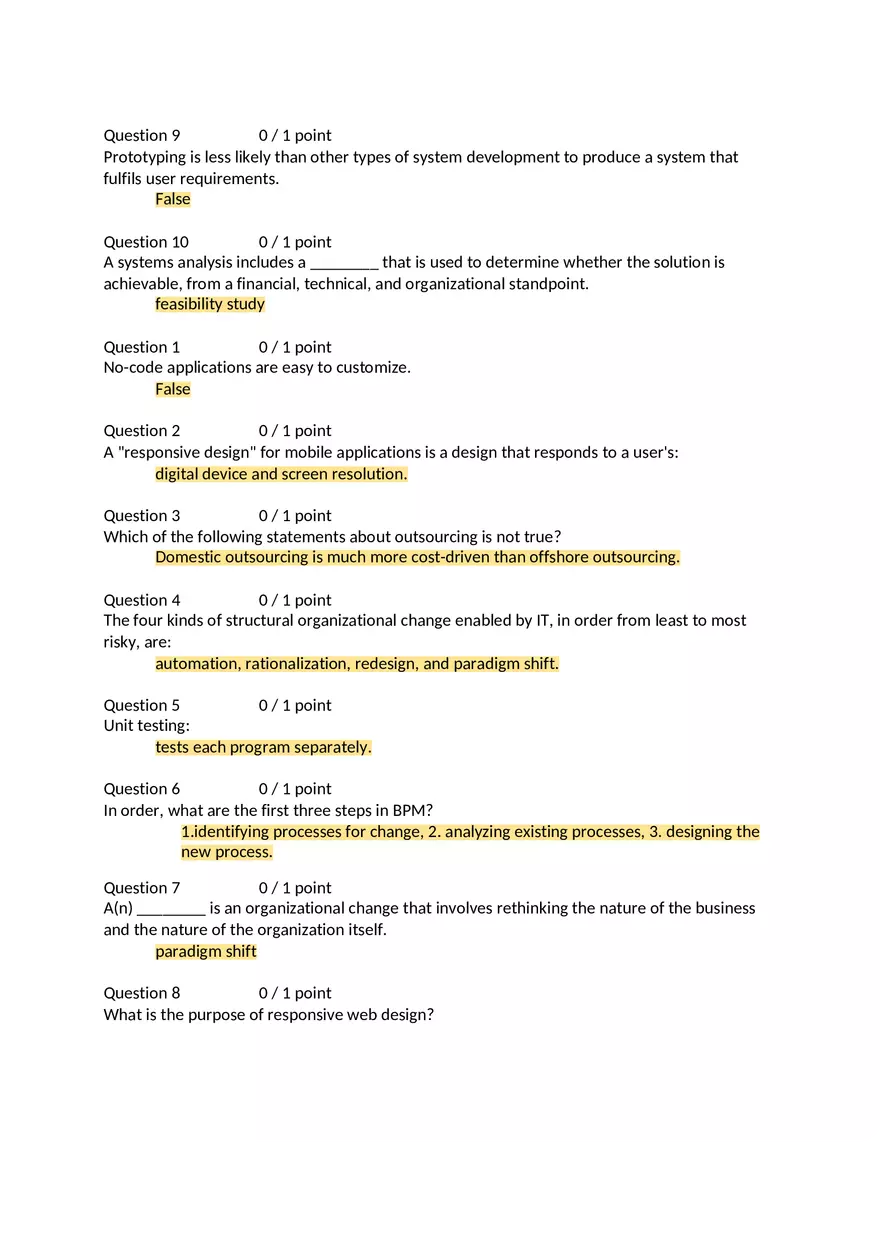 Systems Analysis Test - Page 8