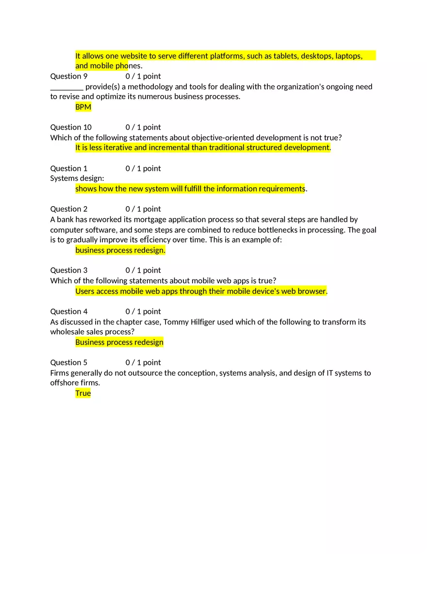 Systems Analysis Test - Page 9