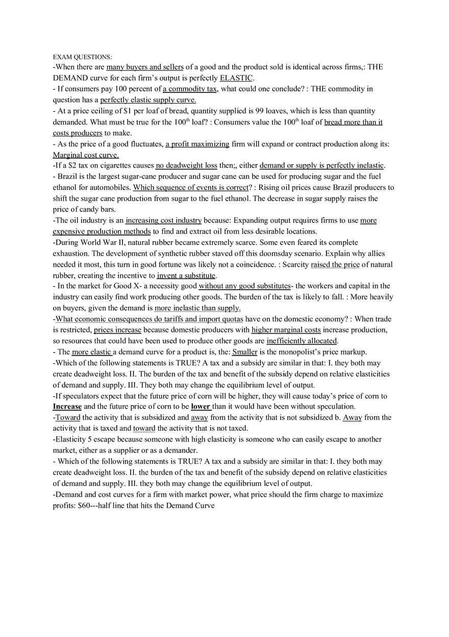 Taxes and Subsidies Cheat Sheet - Page 3