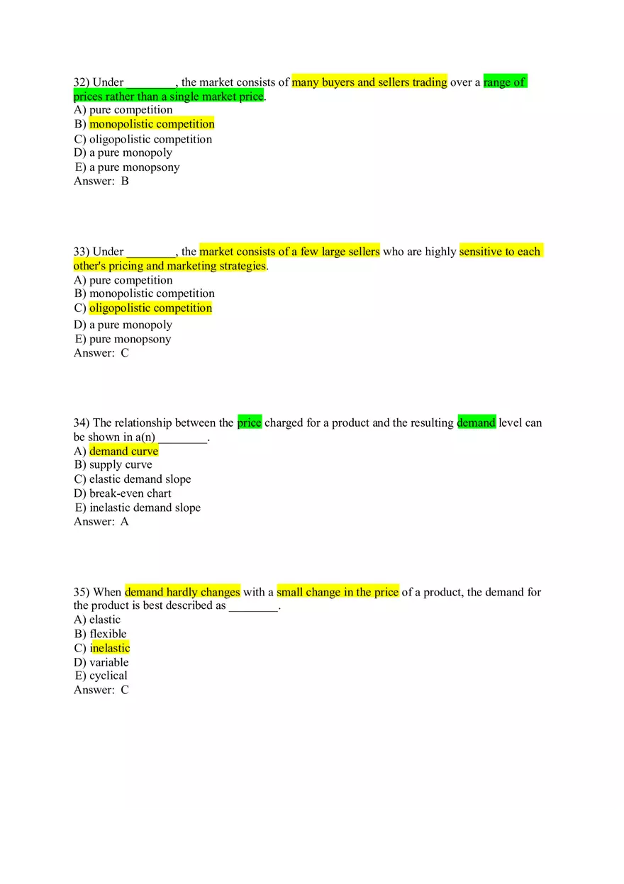 Pricing - Understanding and Capturing Customer Value 1-35 Answer Key - Page 10