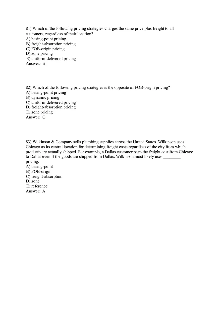 Pricing - Understanding and Capturing Customer Value 74-100 Answer Key - Page 3