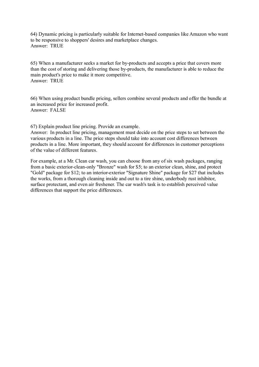 Pricing - Understanding and Capturing Customer Value 36-73 Answer Key - Page 8