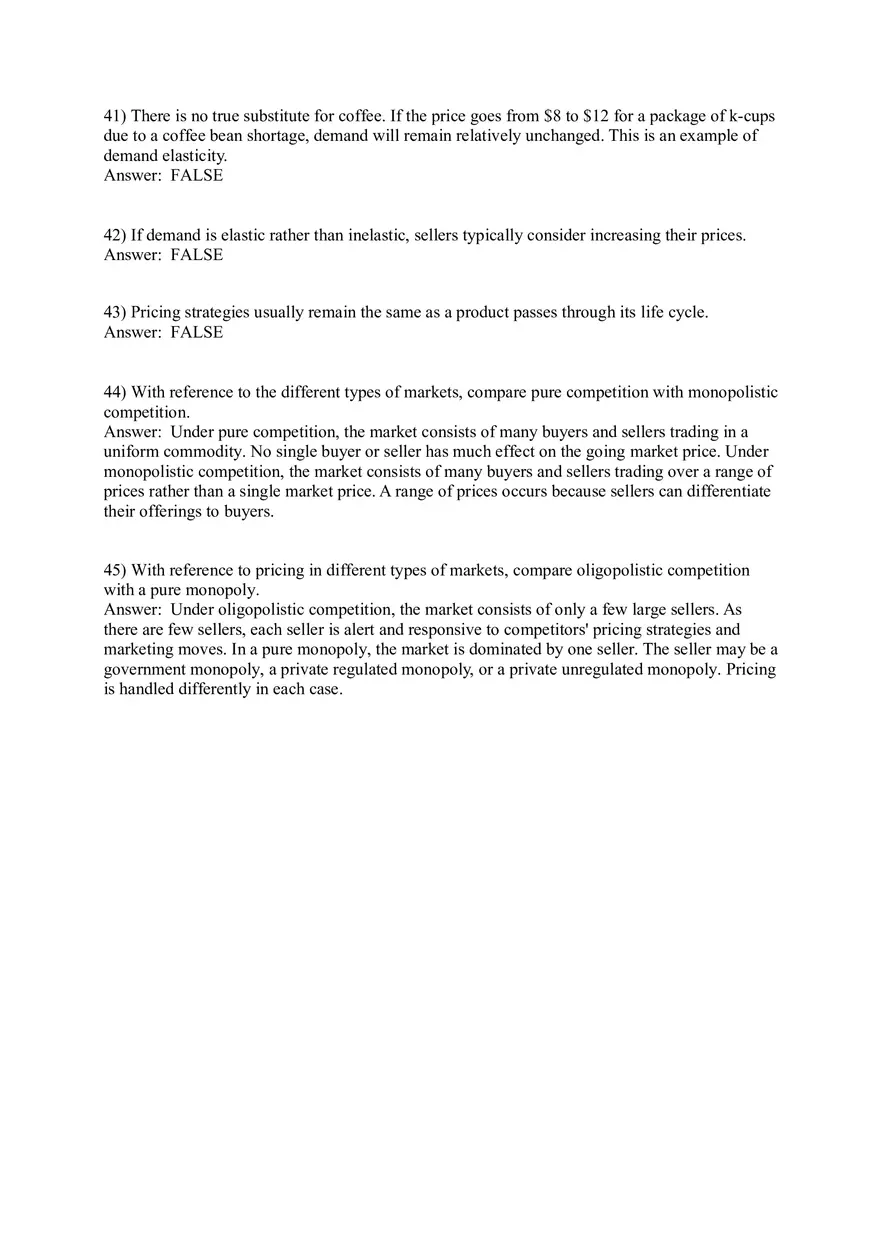 Pricing - Understanding and Capturing Customer Value 36-73 Answer Key - Page 2