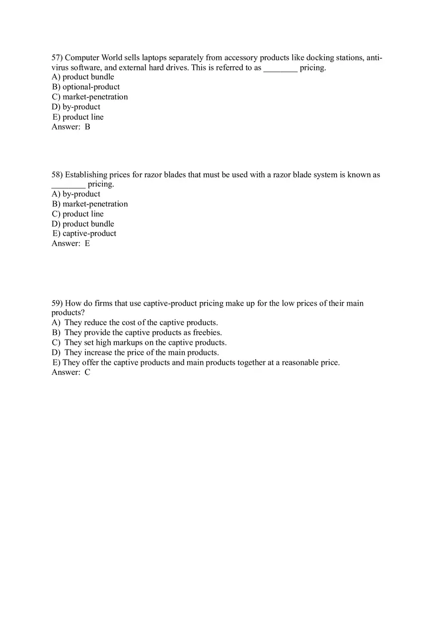 Pricing - Understanding and Capturing Customer Value 36-73 Answer Key - Page 6