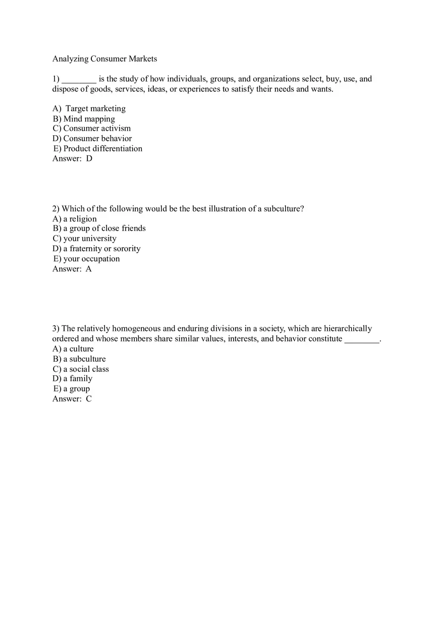 Analyzing Consumer Markets Part 1 - Page 1