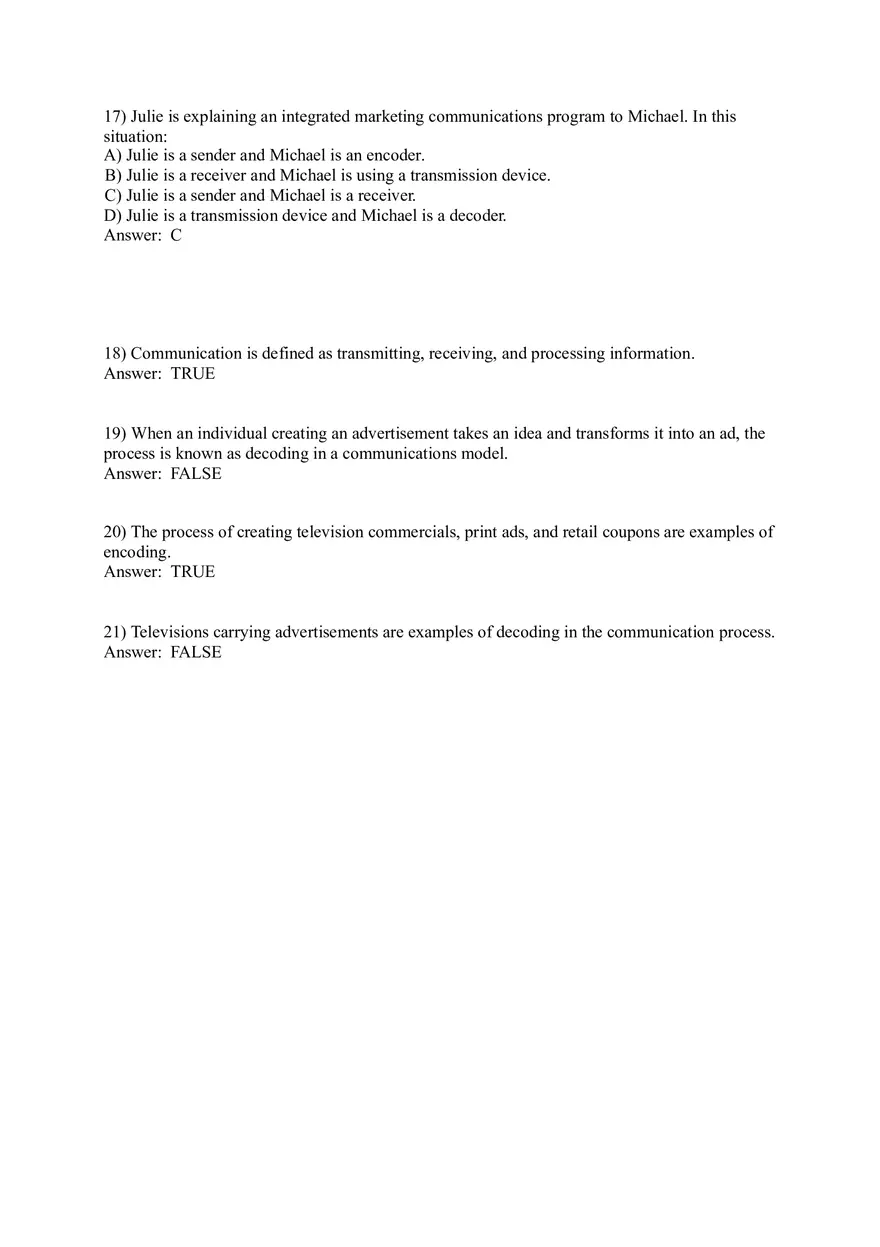 Integrated Marketing Communications - 56 Answers - Page 8