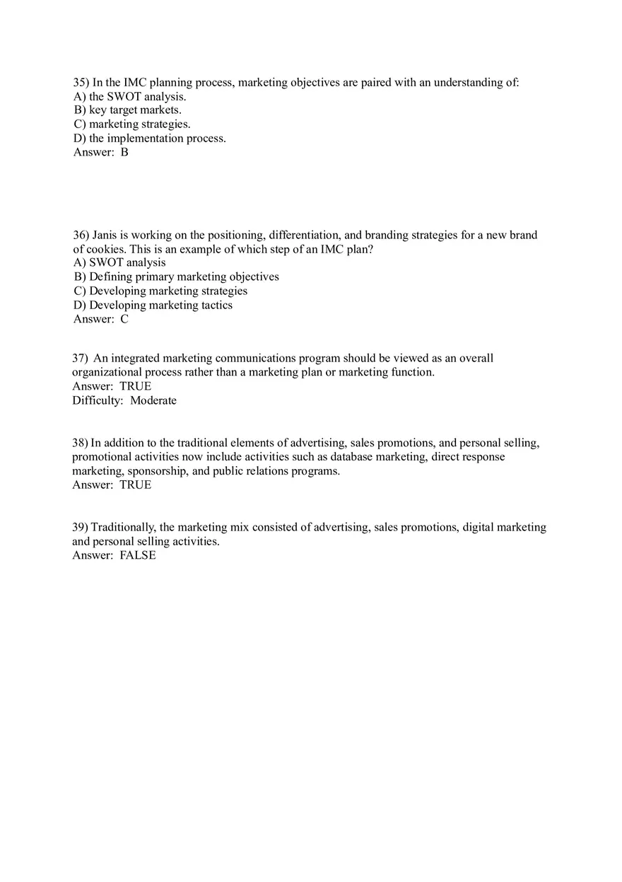 Integrated Marketing Communications - 56 Answers - Page 12