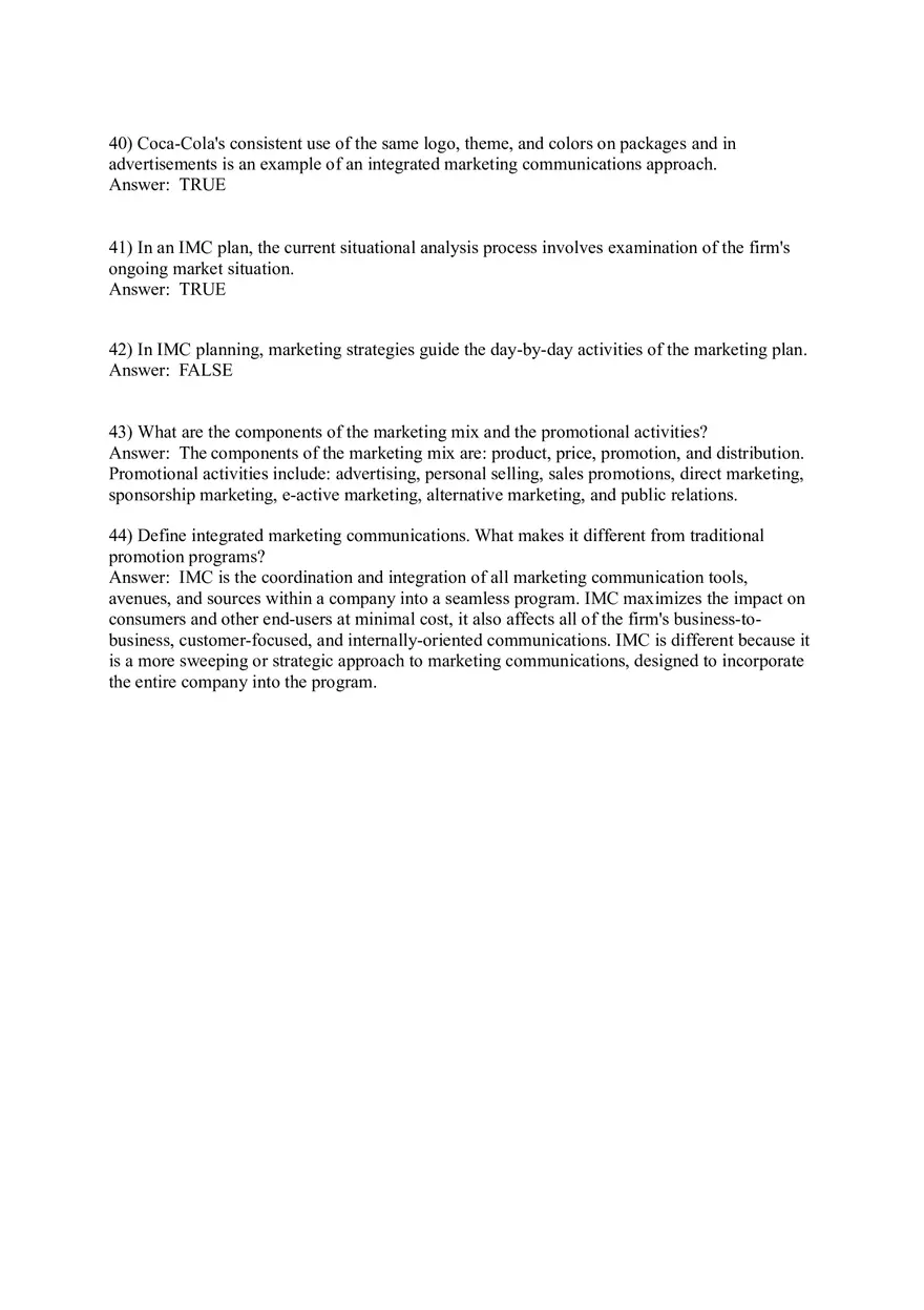 Integrated Marketing Communications - 56 Answers - Page 13