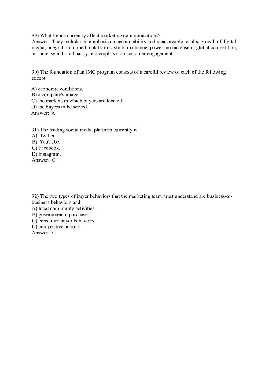 Integrated Marketing Communications 57-114 Answers - Page 11