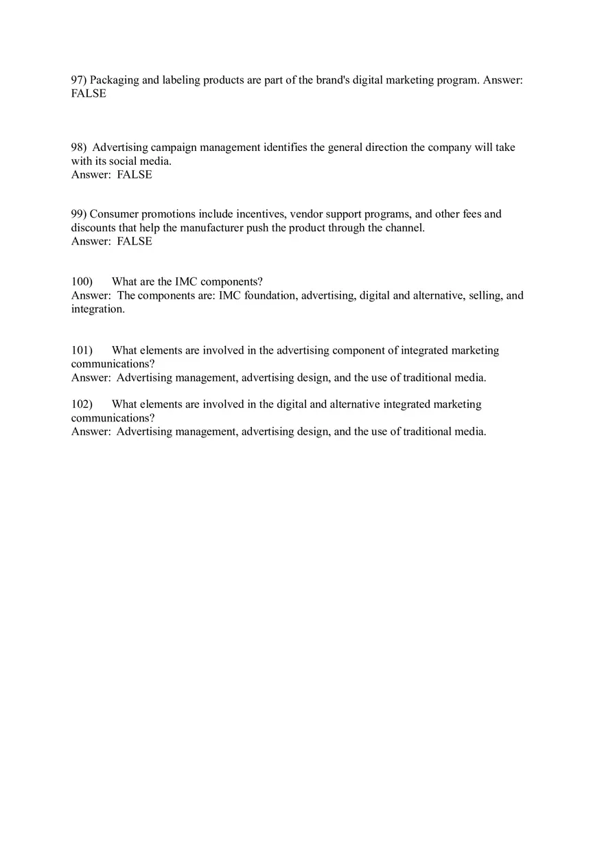 Integrated Marketing Communications 57-114 Answers - Page 13