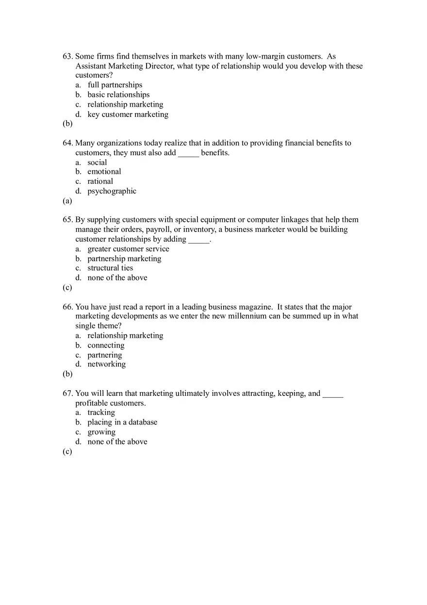 Managing Profitable Customer Relationships Part 2 - Page 1