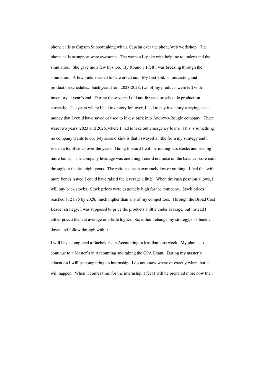 Final Project Company Performance Summary - Page 7