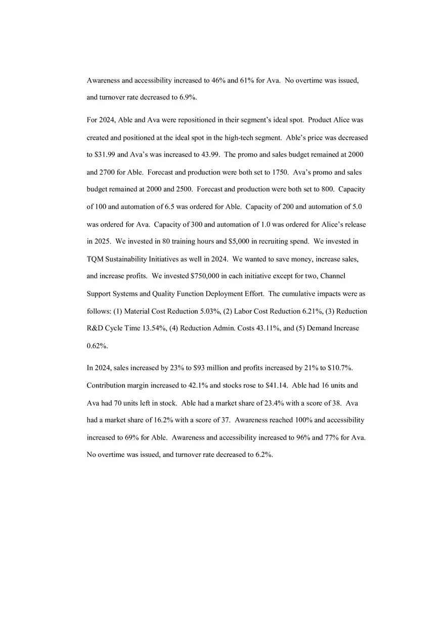 Final Project Company Performance Summary - Page 9