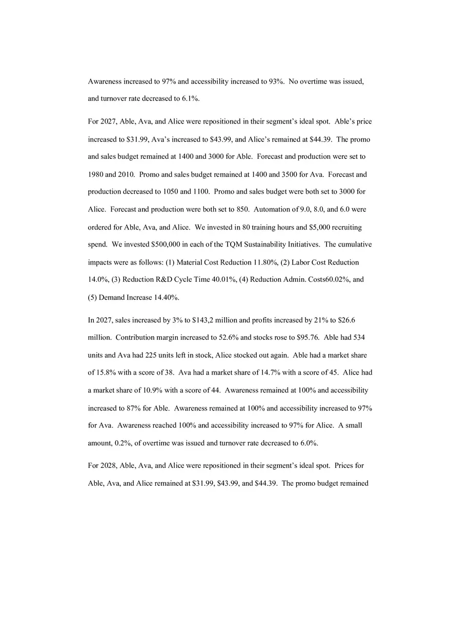 Final Project Company Performance Summary - Page 12