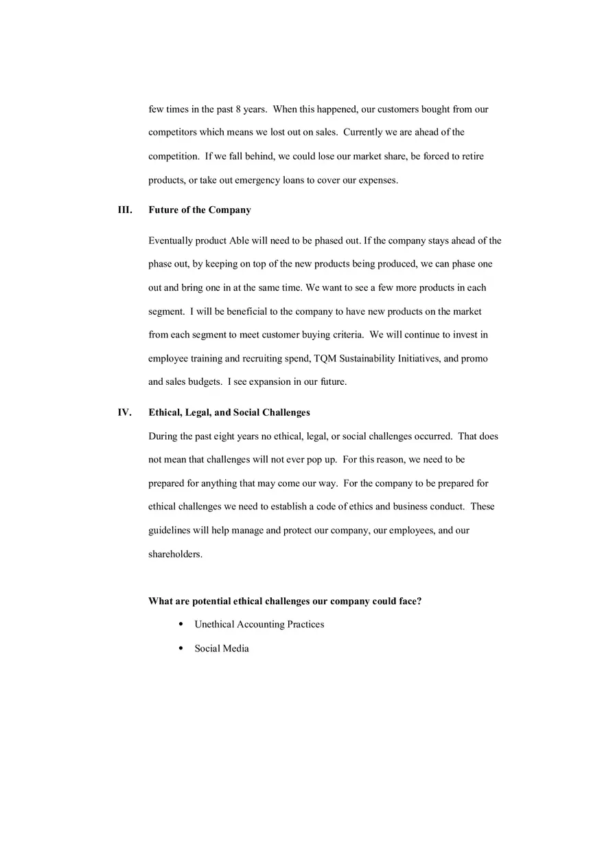 Final Project Company Performance Summary - Page 15