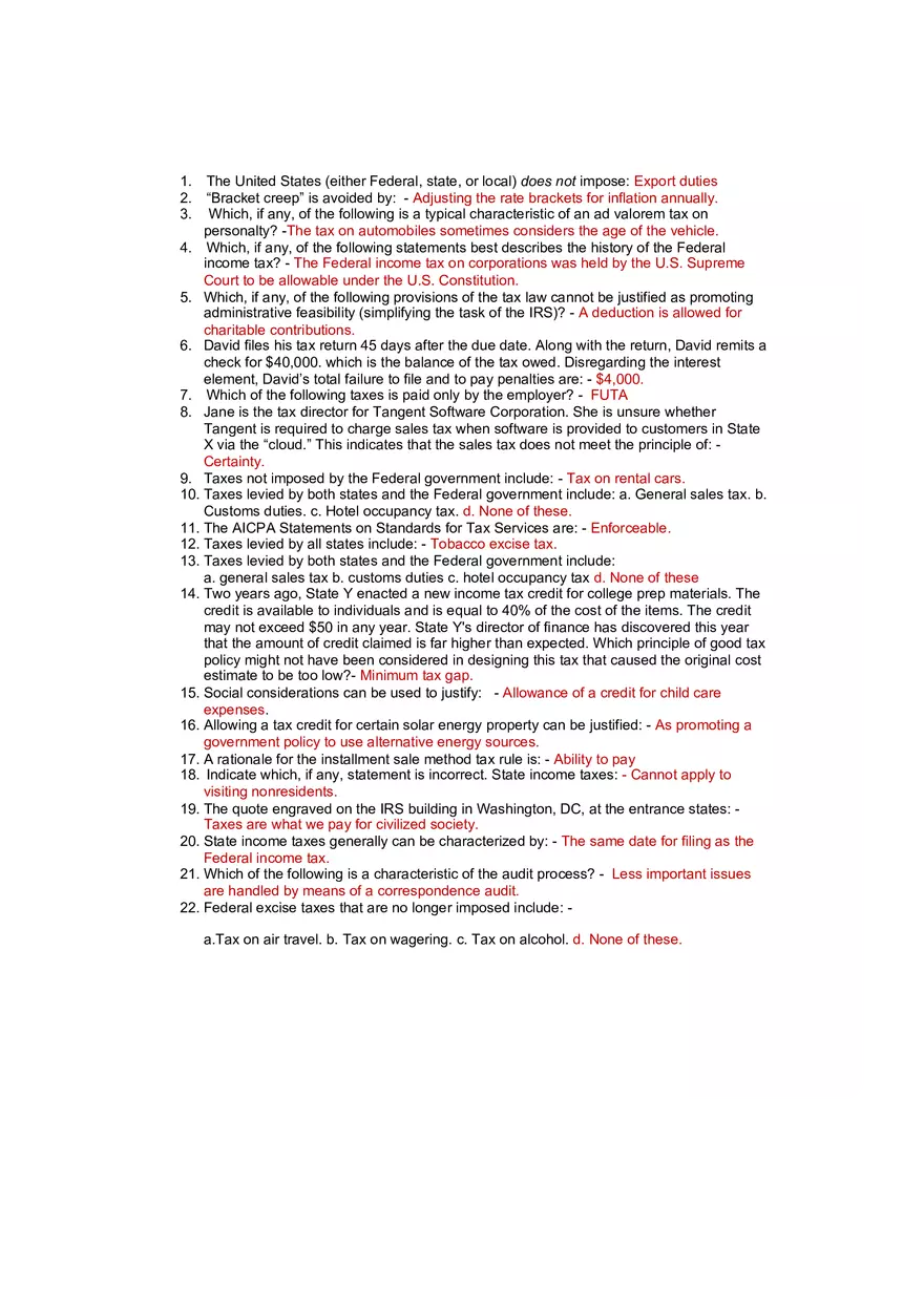Individual Income Taxation Answers - Page 1