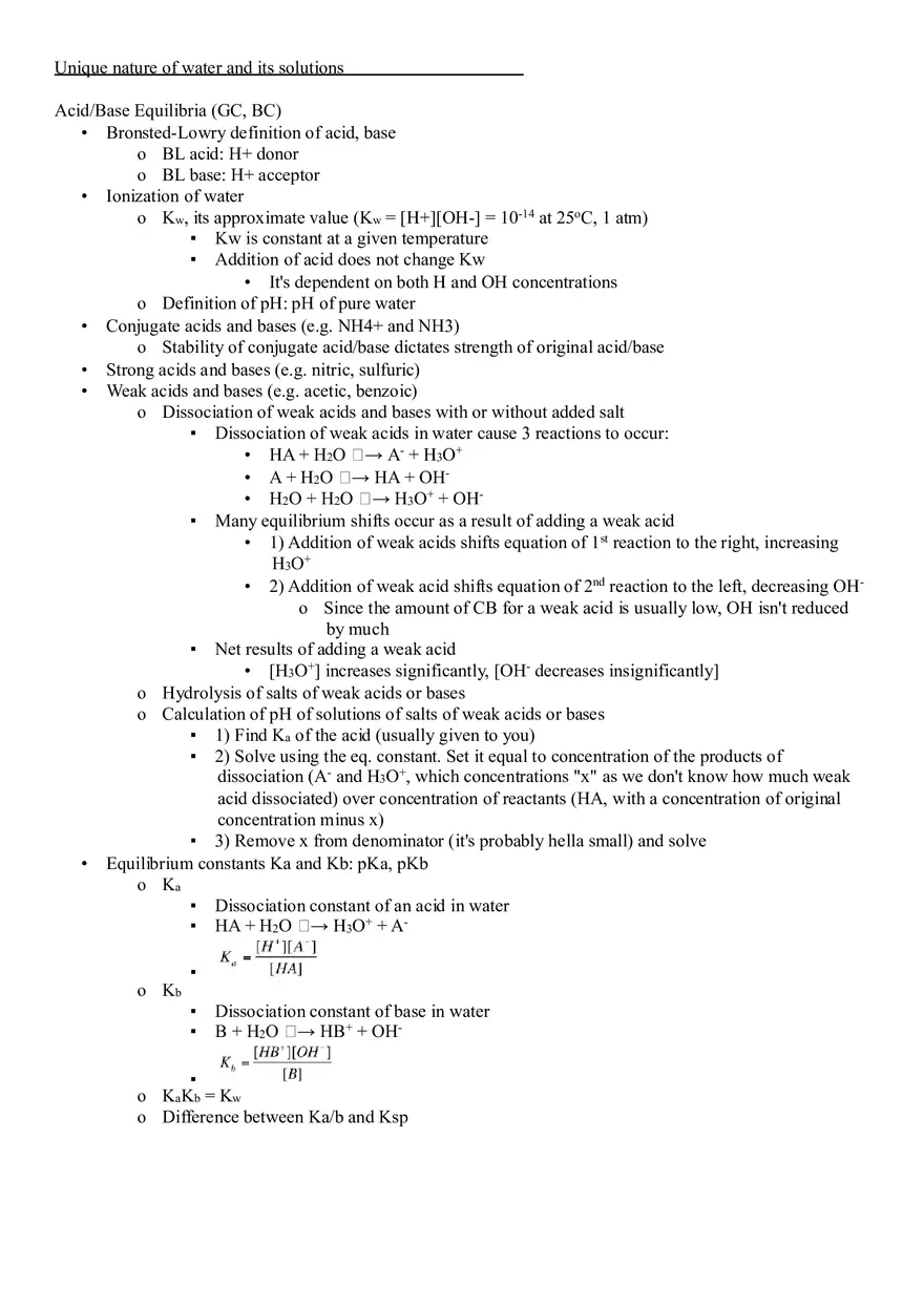 Acid-Base Equilibria - Page 1