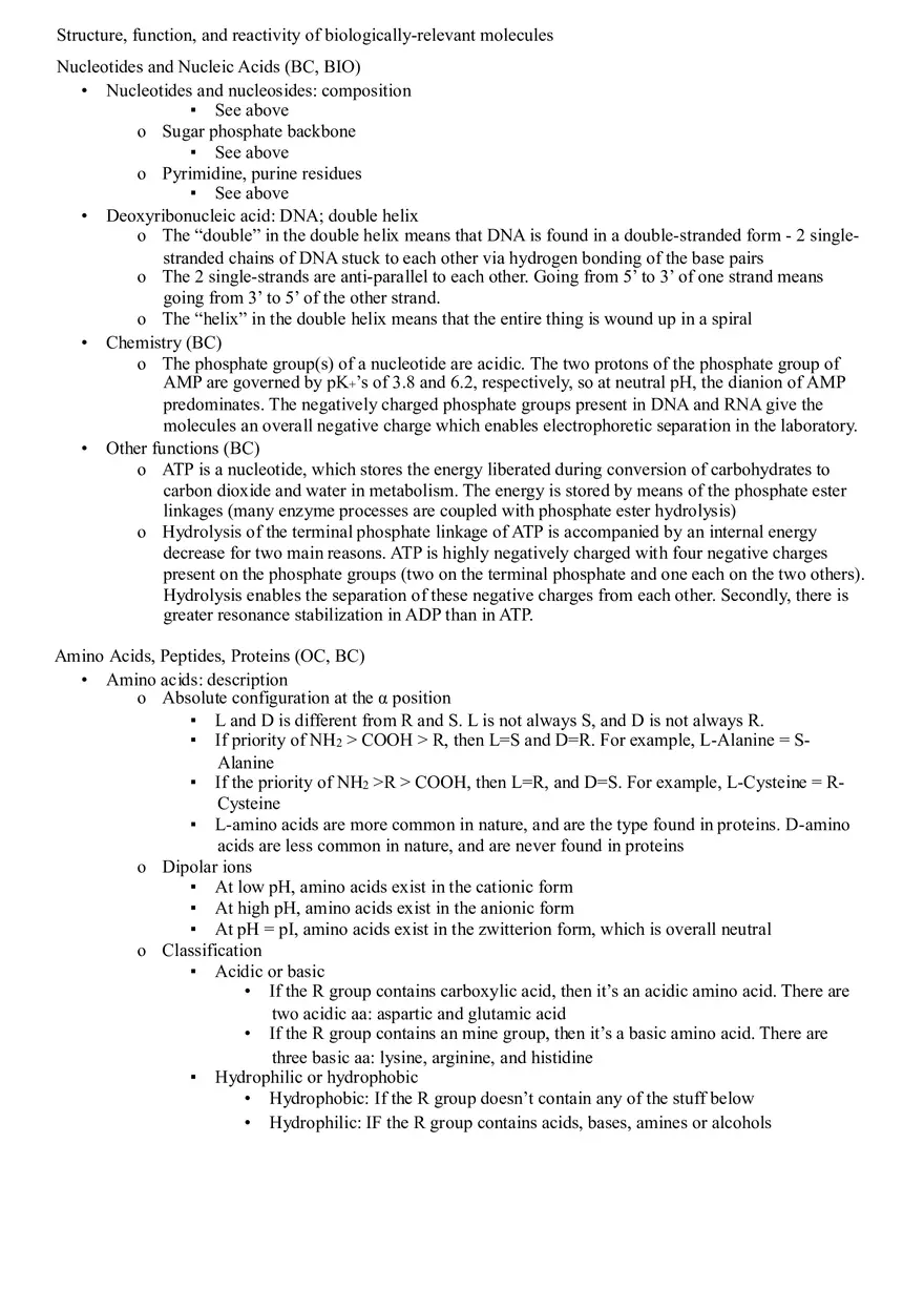 Nucleotides and Nucleic Acids - Page 1