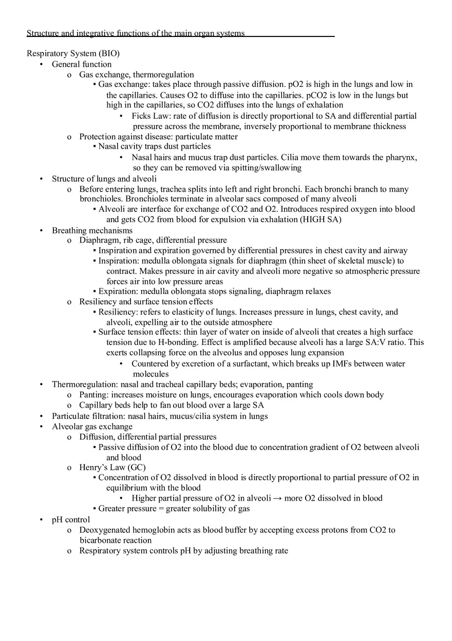 Structure and Integrative Functions of the Main Organ Systems - Page 1