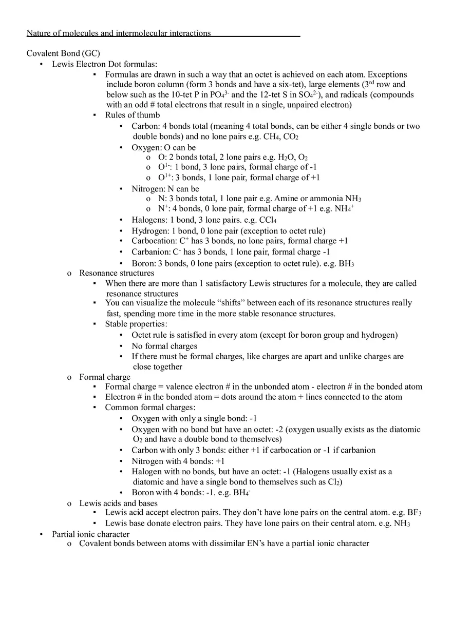 Nature of Molecules and Intermolecular Interactions - Page 1