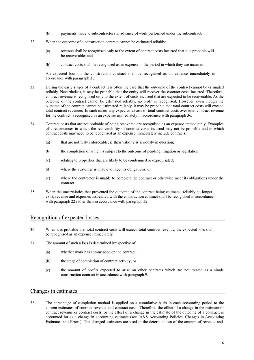 International Accounting Standard 11 Construction Contracts - Page 6