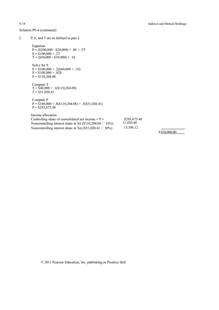Indirect and Mutual Holdings Answers 1 - Page 2