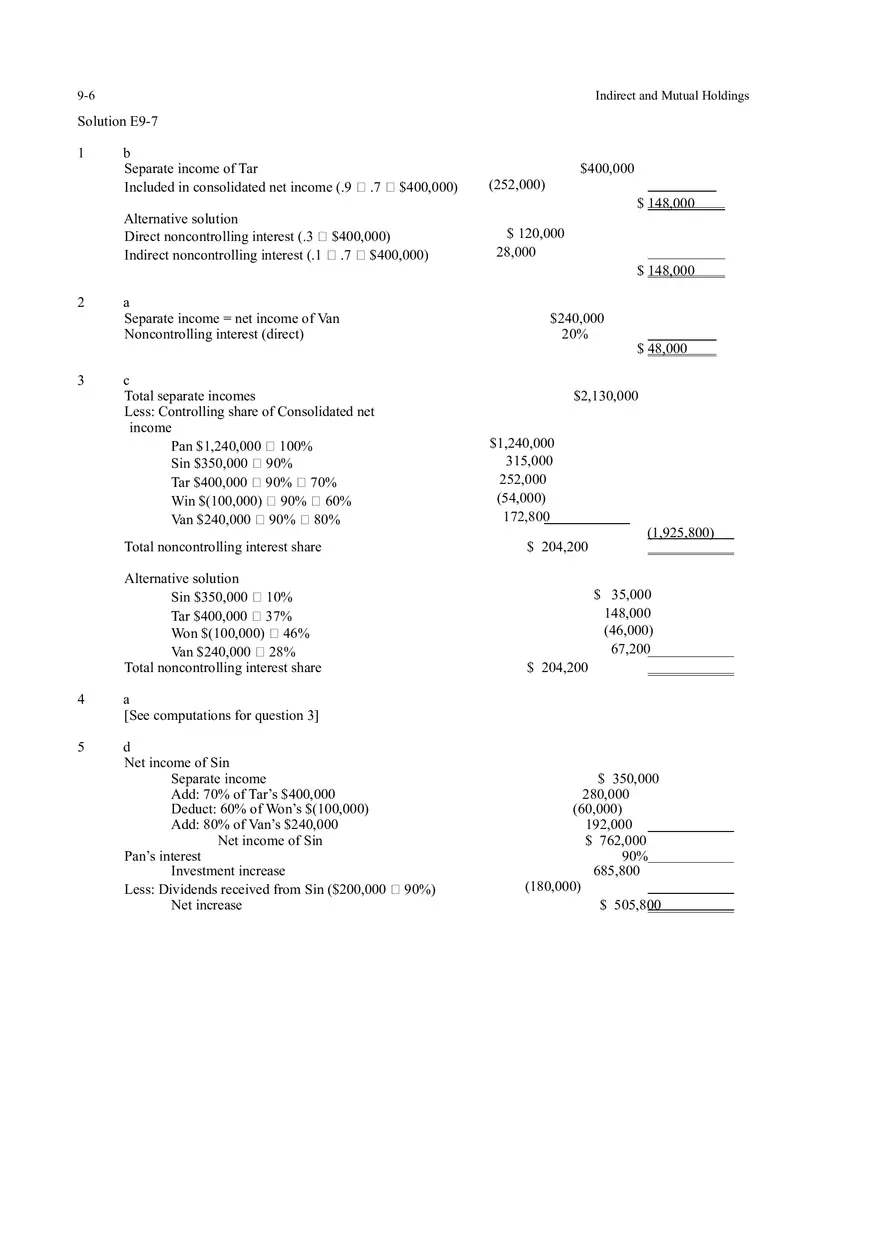 Indirect and Mutual Holdings Answers 1 - Page 12