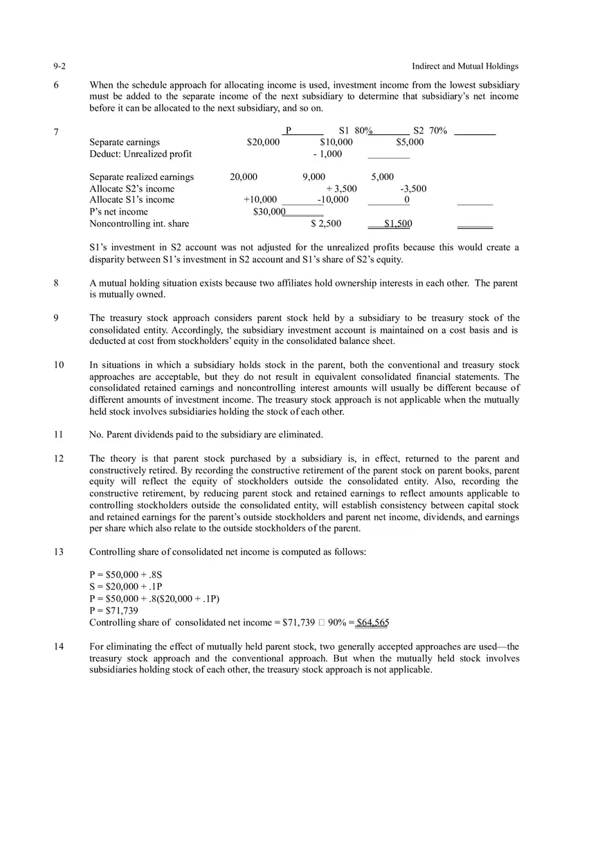 Indirect and Mutual Holdings Answers 1 - Page 2