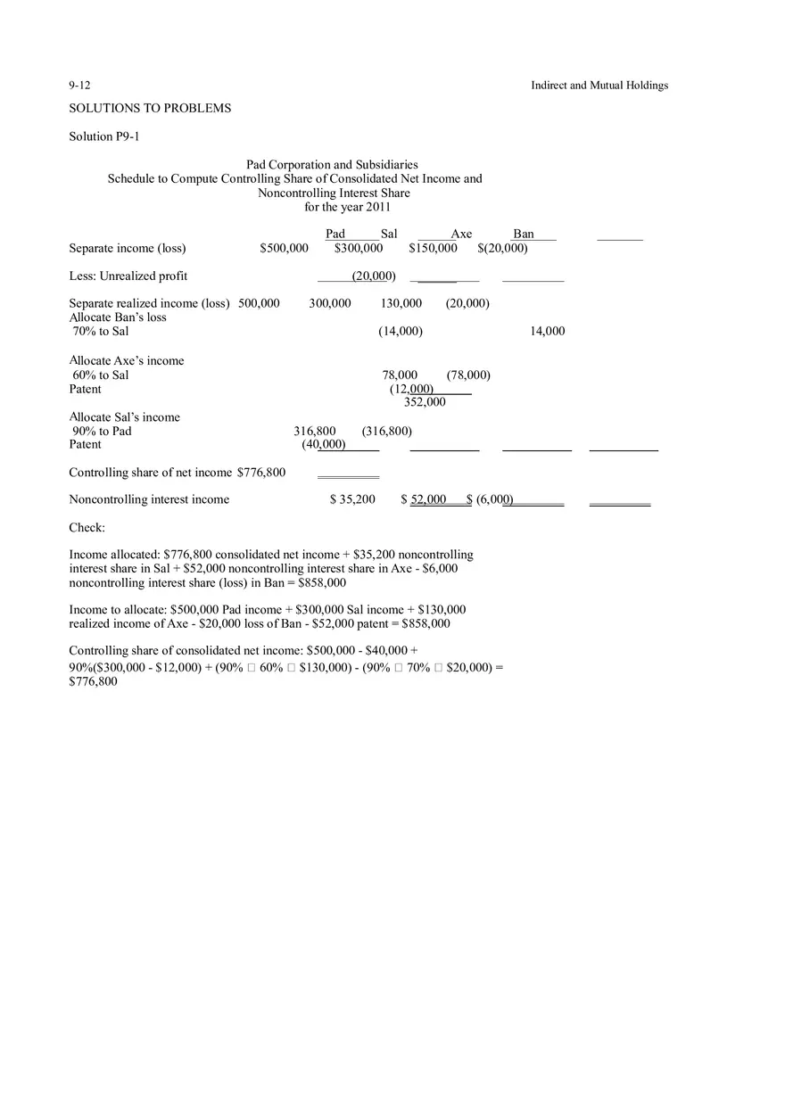 Indirect and Mutual Holdings Answers 1 - Page 4