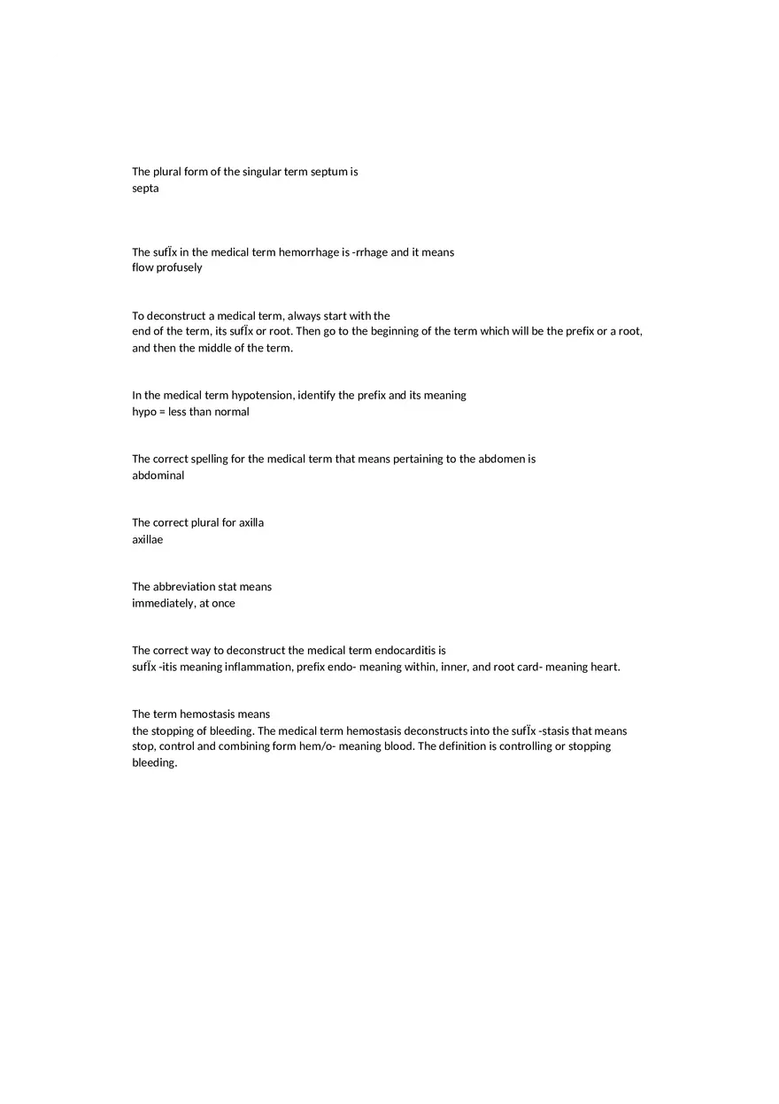 Prefix In The Medical Term Test Questions - Page 2