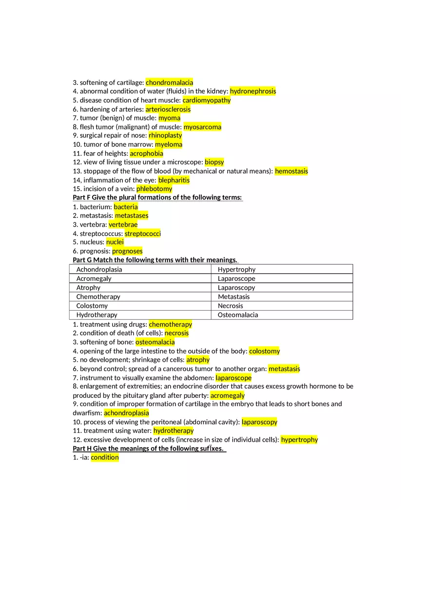Give the Meanings for the Following SufÏxes Exercises and Terminology - Page 3