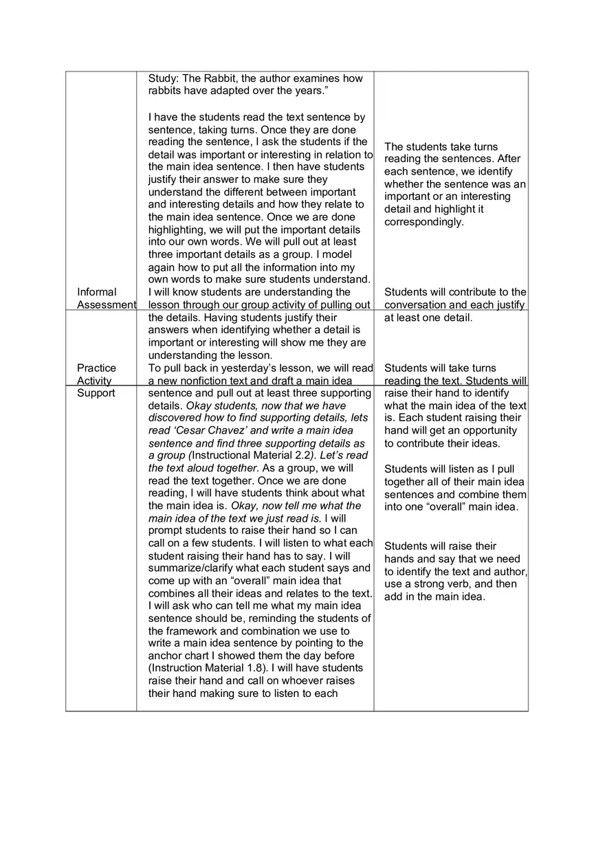 Lesson Plans - Summarizing Non-fiction Unit - Page 8