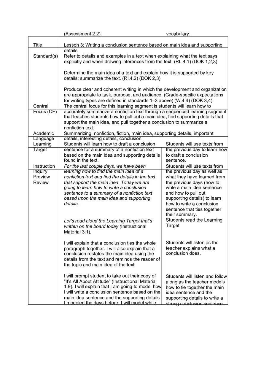 Lesson Plans - Summarizing Non-fiction Unit - Page 10