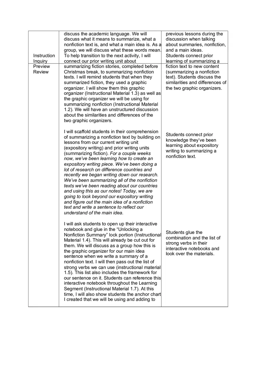 Lesson Plans - Summarizing Non-fiction Unit - Page 2