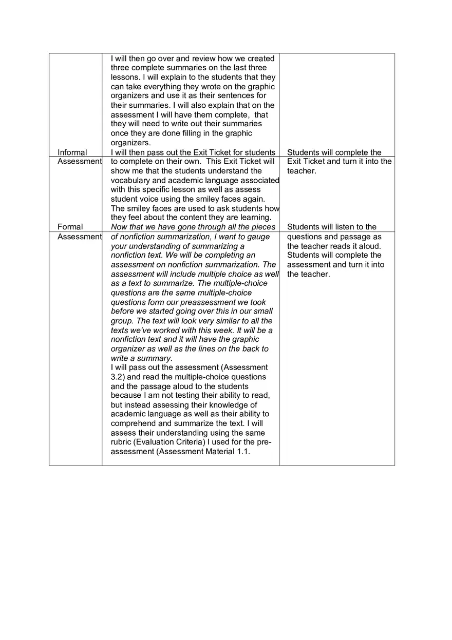 Lesson Plans - Summarizing Non-fiction Unit - Page 3