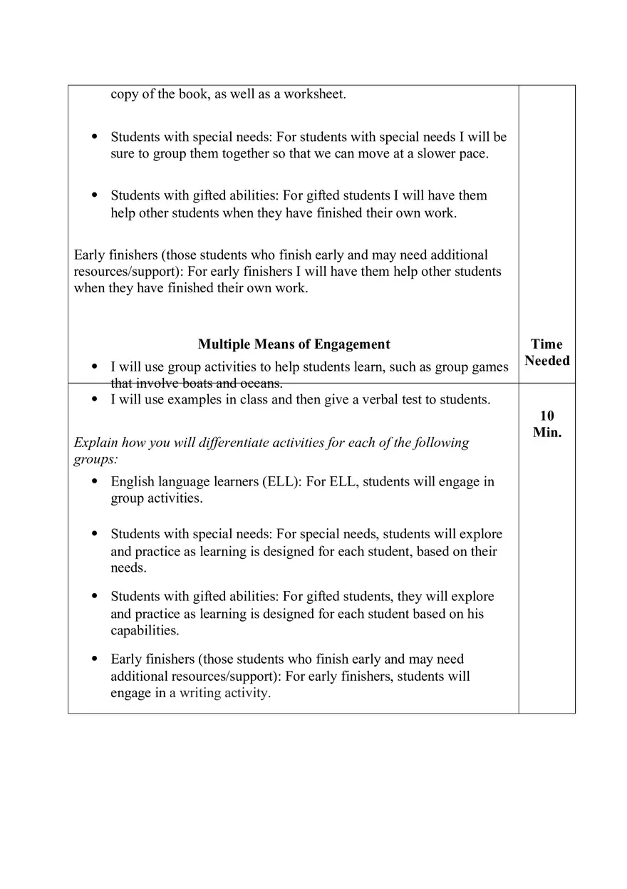 English Language Arts Lesson Plan - Page 3