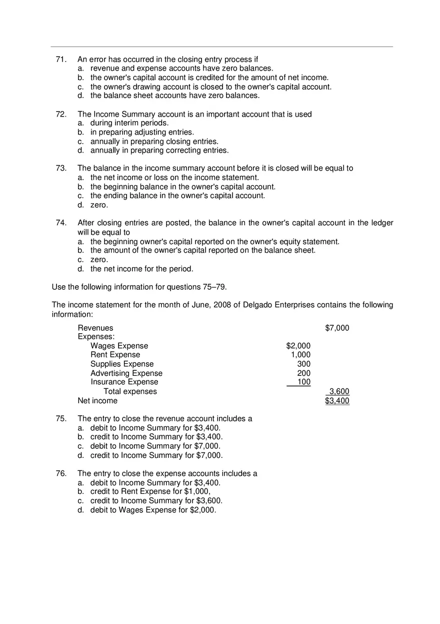 Chapter 4 Test Bank for Principles of Accounting Part 2 - Page 1