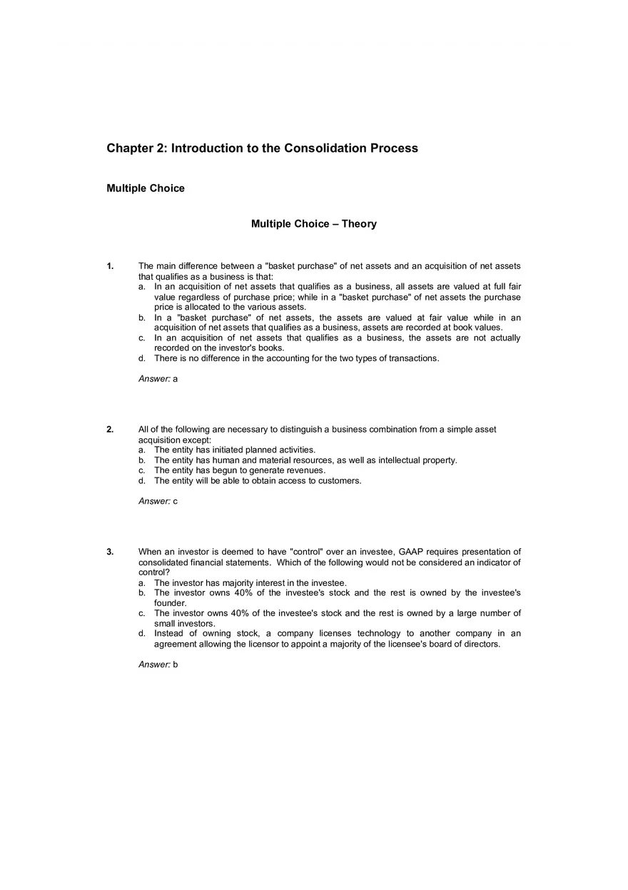 Solutions and Test Bank Advanced Accounting 5th Edition - Page 2