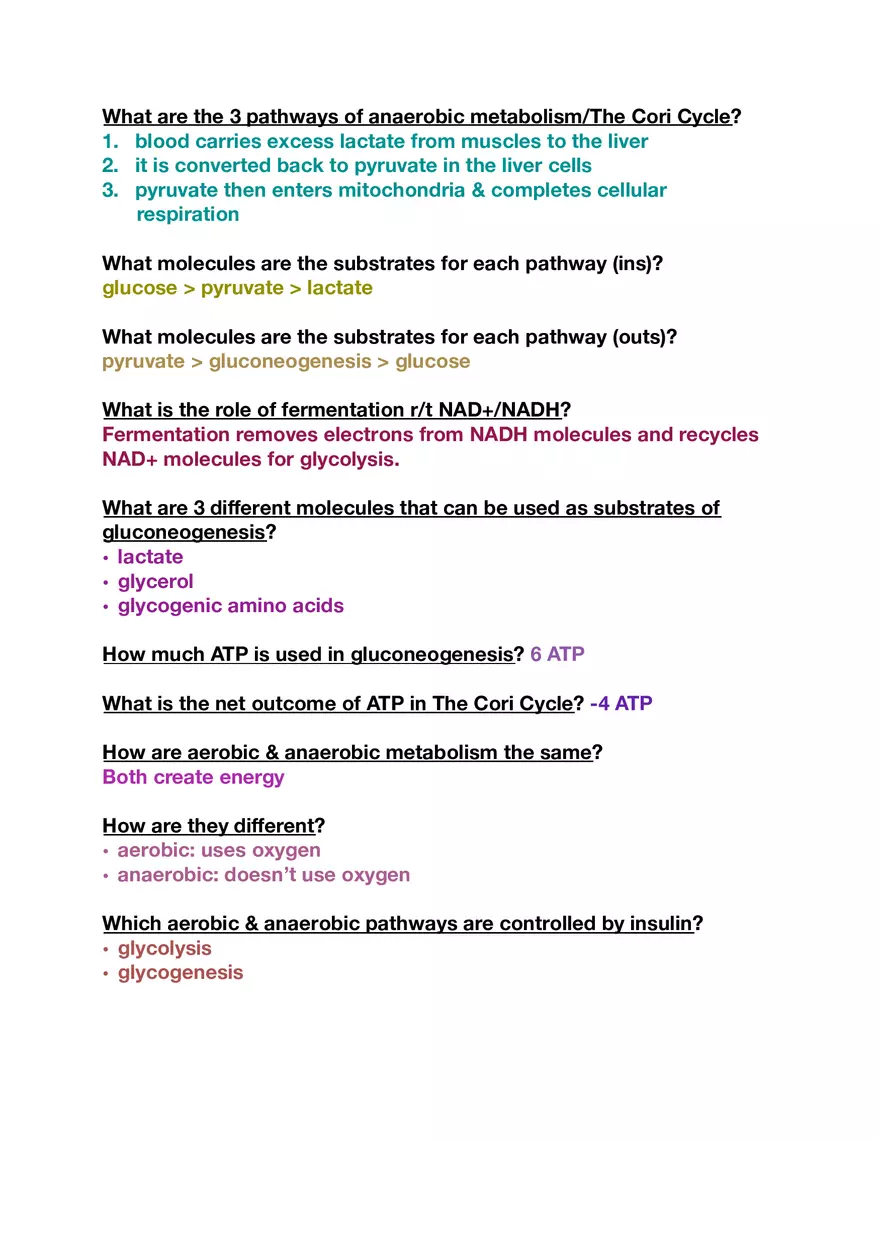 Amino Acids, Peptide Bonds and Protein Structure Study Guide 4 - Page 8