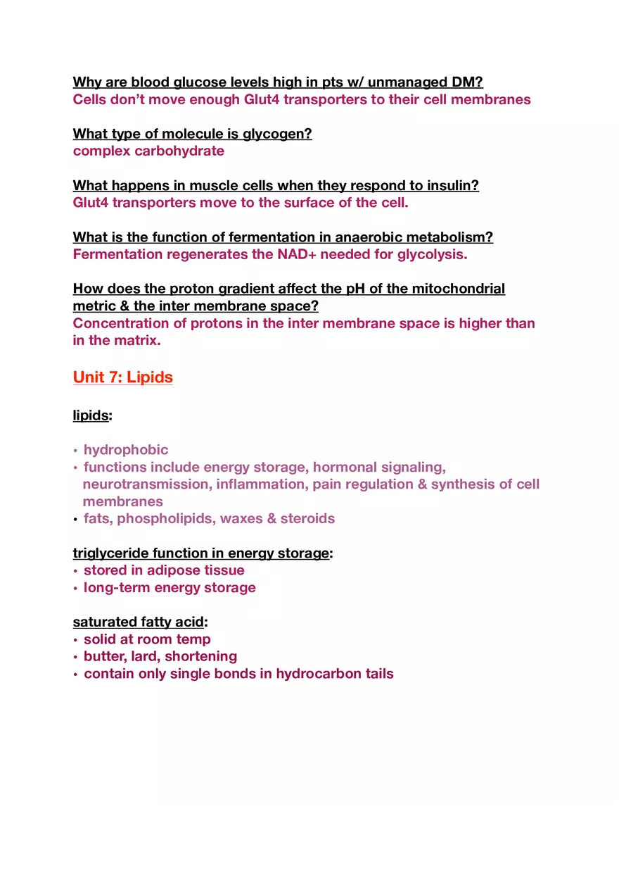 Amino Acids, Peptide Bonds and Protein Structure Study Guide 5 - Page 2