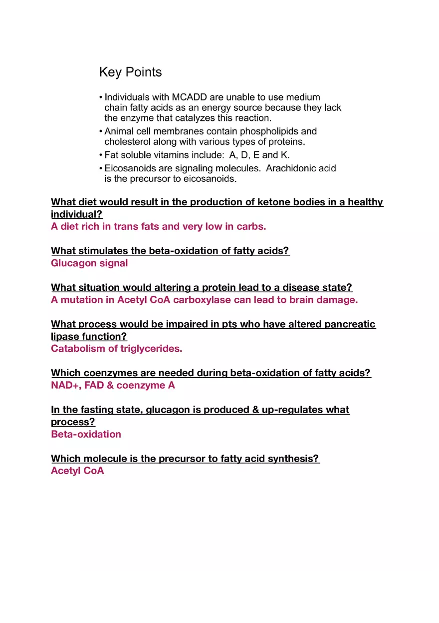 Amino Acids, Peptide Bonds and Protein Structure Study Guide 5 - Page 3