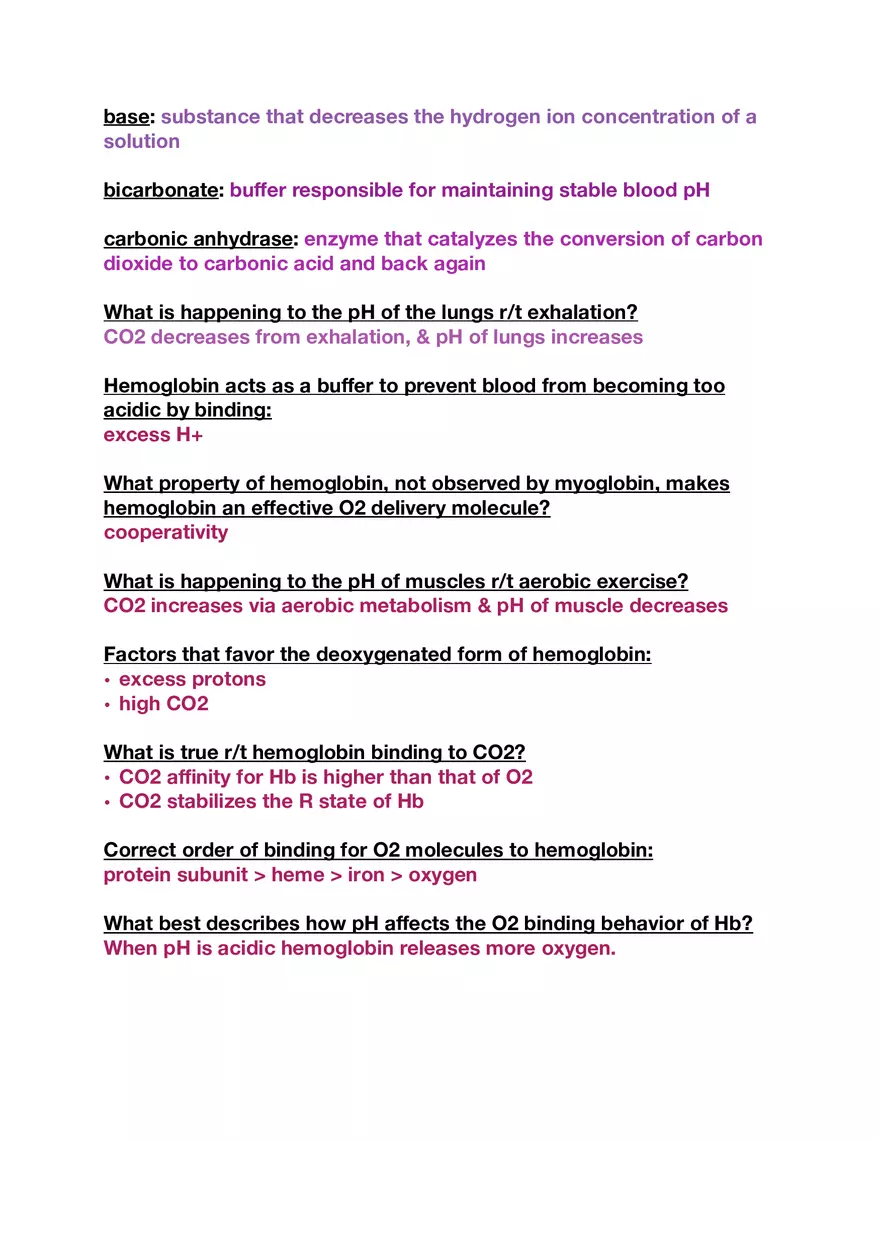 Amino Acids, Peptide Bonds and Protein Structure Study Guide 3 - Page 8