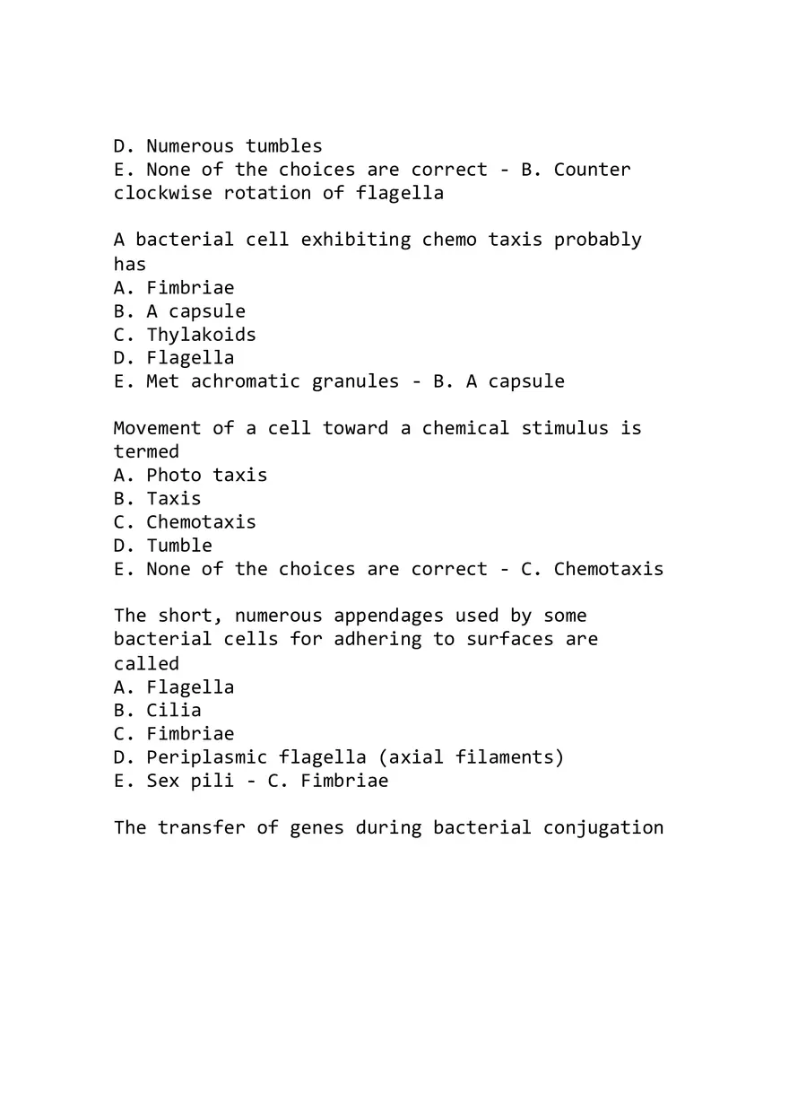 Microbiology Exam 1 Given at Midterm with Answers - Page 8