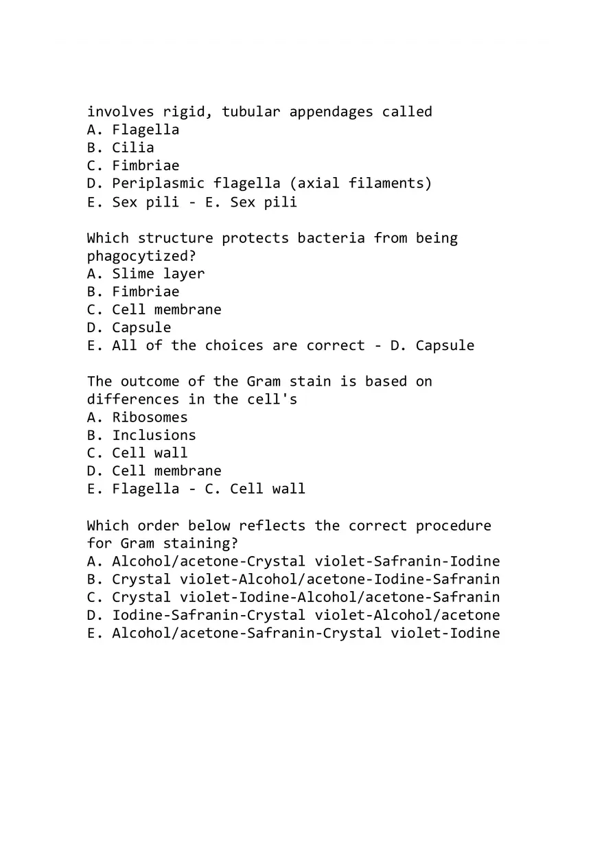 Microbiology Exam 1 Given at Midterm with Answers - Page 9