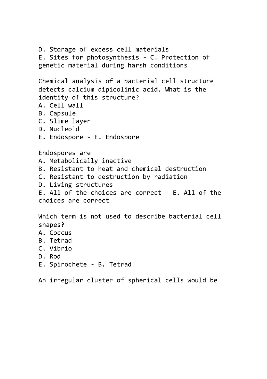 Microbiology Exam 1 Given at Midterm with Answers - Page 4