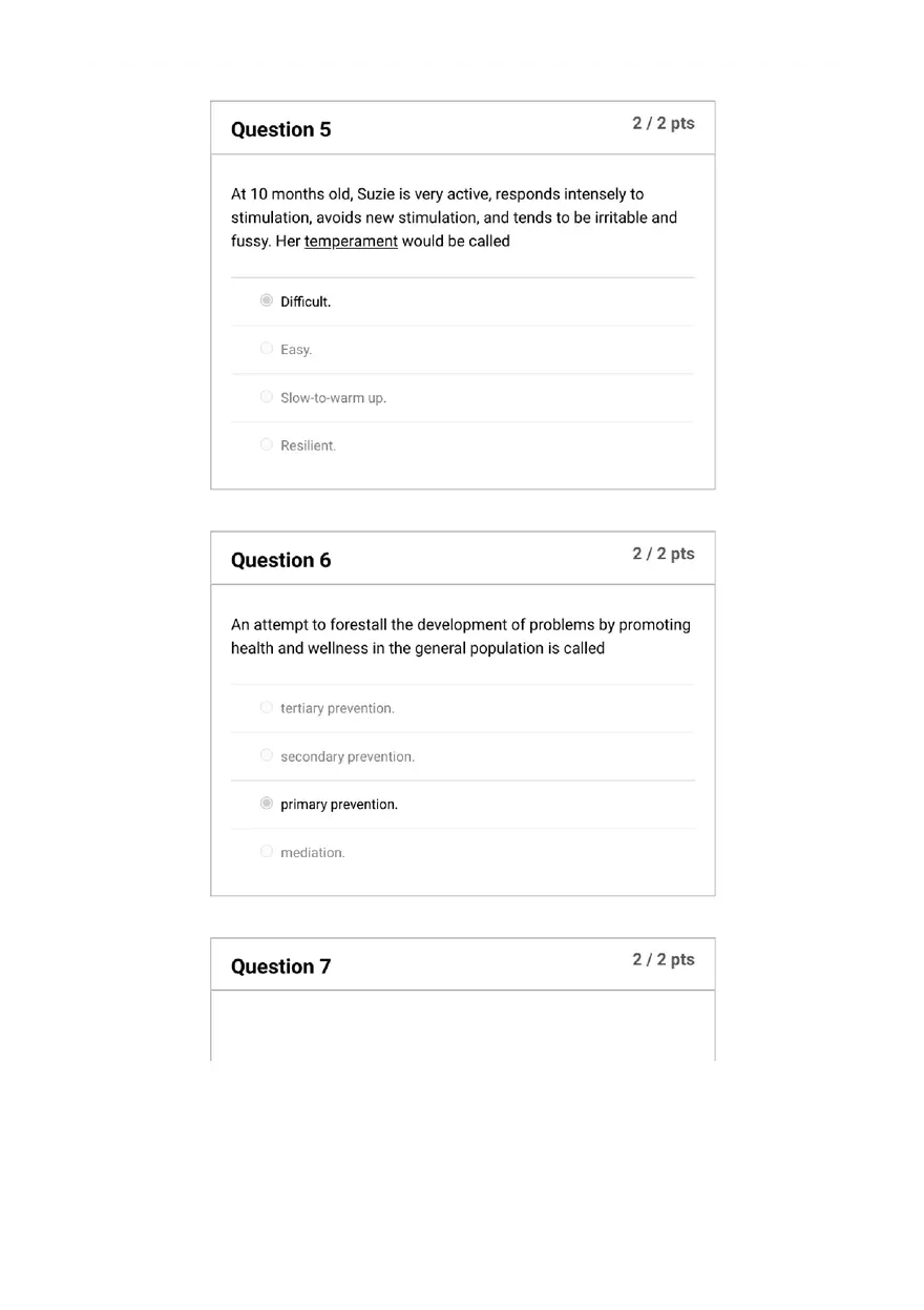 Quiz Foundations, Infancy to Early Childhood - Page 13