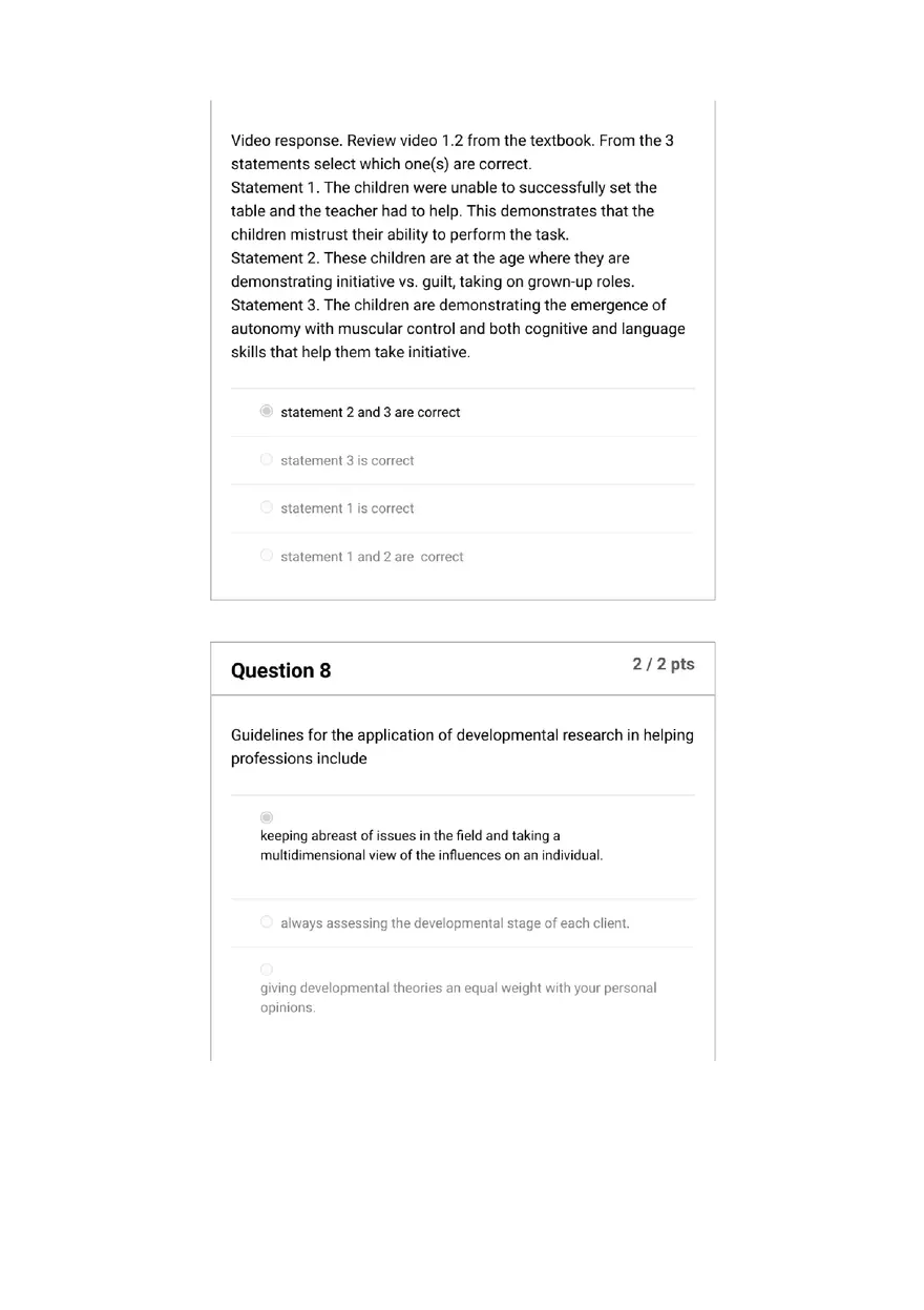 Quiz Foundations, Infancy to Early Childhood - Page 23